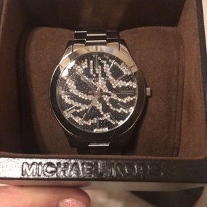 MK zebra print watch